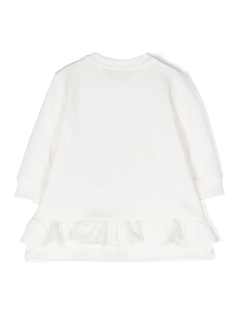 Moschino Kids Jurk met ruches - Wit
