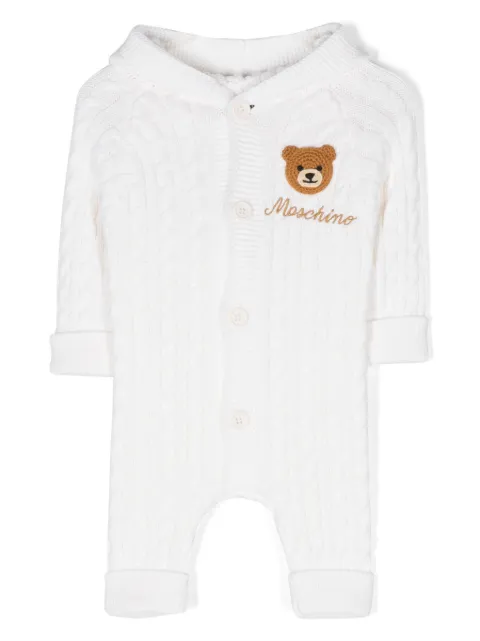 Moschino Kids barboteuse en maille à patch Teddy Bear