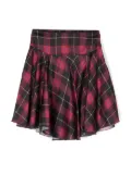 Lapin House plaid-patterned flared skirt