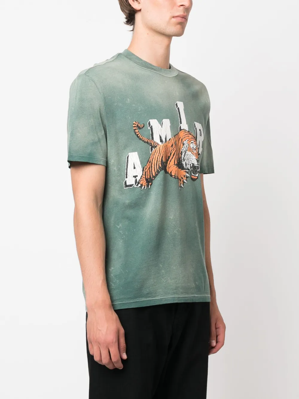 Amiri Vintage Tiger Short-sleeve T-shirt In Green