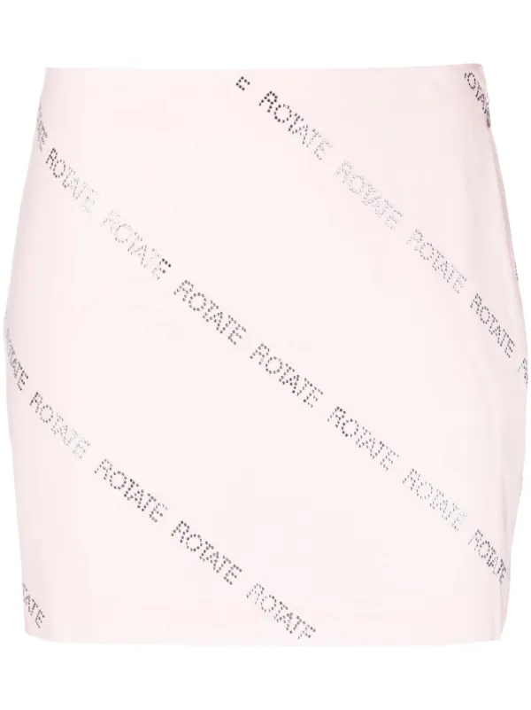 ミニスカート Rotate Birger Christensen Pastel Pink Poplin Mini Skirt ROTATE BIRGER CHRISTENSEN floral-appliqué Satin Mini Skirt