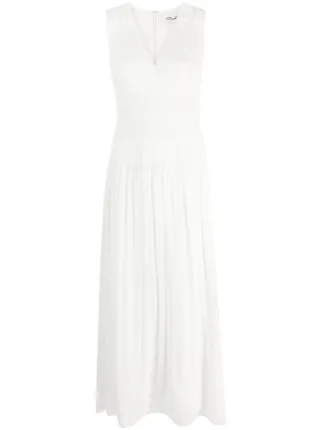 セール! DIANE von FURSTENBERG Vネック ドレス DVF Diane Von Furstenberg V-neck Maxi Dress | White | FARFETCH
