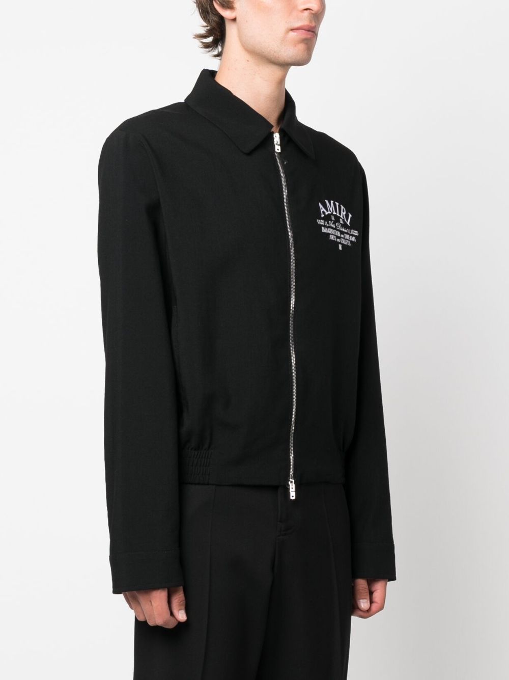 Shop Amiri Embroidered-logo Jacket In Black