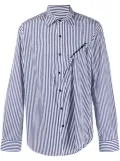 Y/Project logo-embroidered striped shirt - Blue