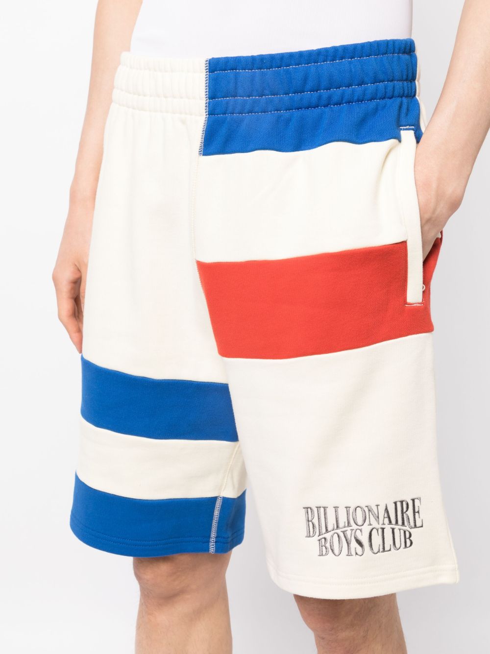 Shop Billionaire Boys Club Logo-embroidery Stripe-detail Track Shorts In White