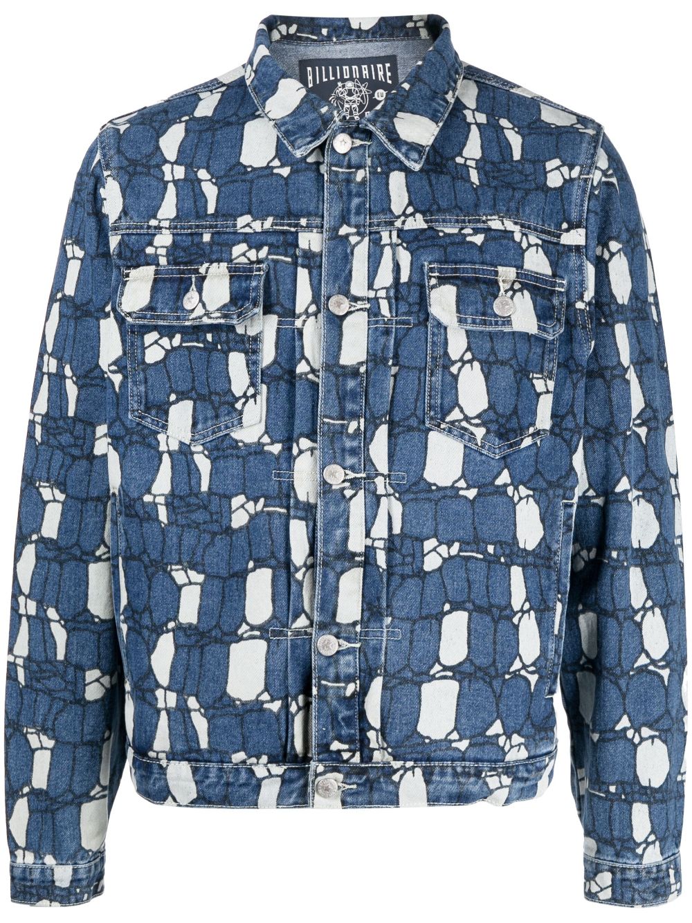 Shop Billionaire Boys Club Gator Camo Denim Jacket In Blue
