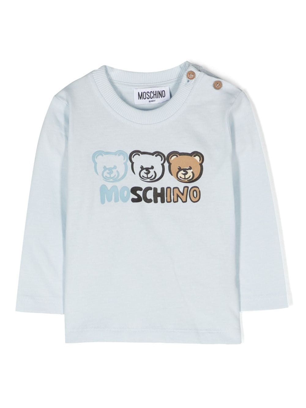Moschino Kids Teddy Bear long-sleeve T-shirt - Blue