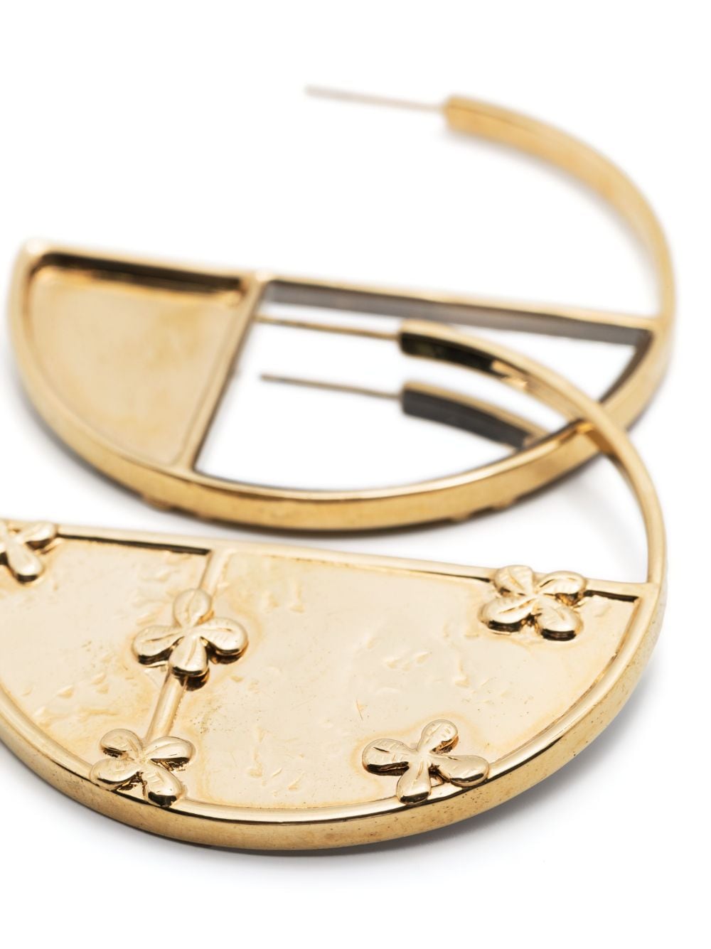 Shop Aurelie Bidermann Bianca Reversible Hoop Earrings In Gold