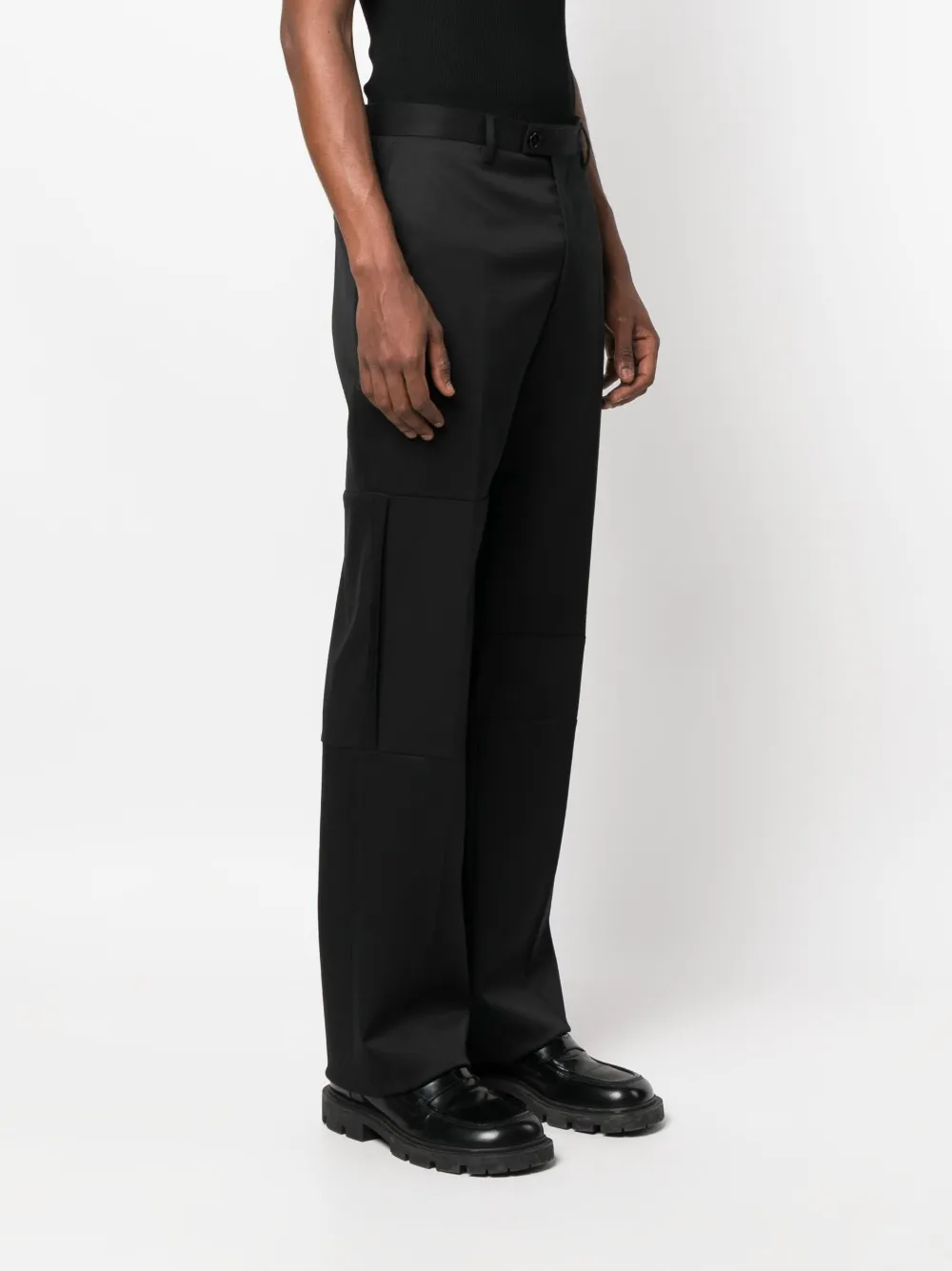 Shop Mm6 Maison Margiela Tailored Straight-leg Trousers In Black