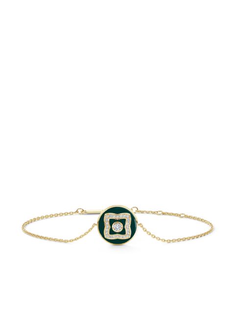 De Beers Jewellers 18kt yellow gold Enchanted Lotus diamond and enamel bracelet