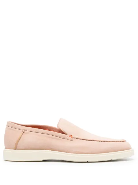 Santoni mocasines de gamuza con puntera de almendra