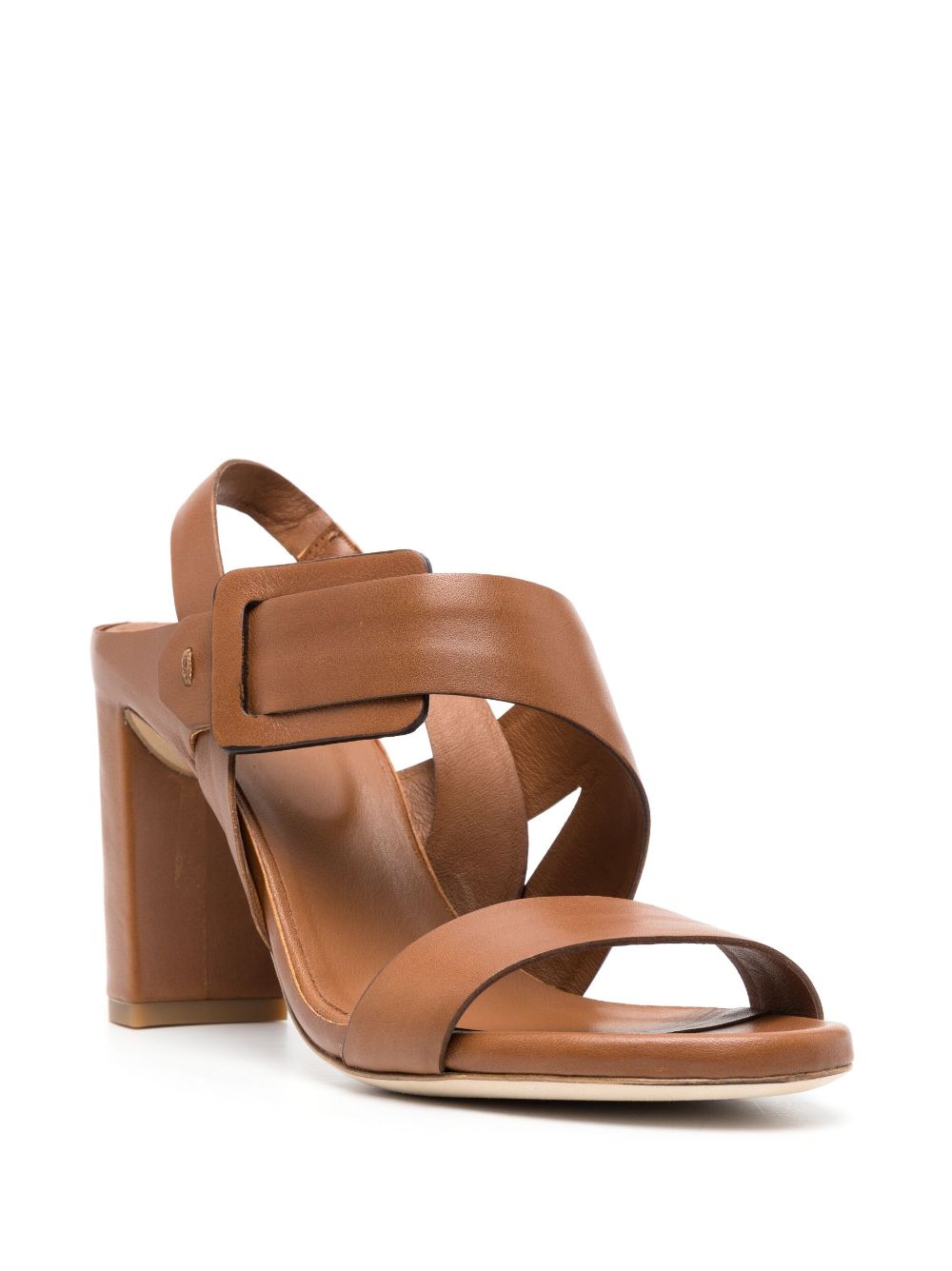 Shop Del Carlo 95mm Open-toe Leather Sandals In Brown