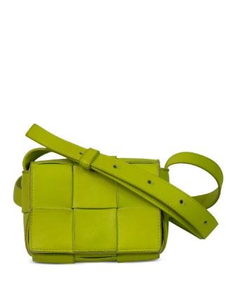 Bottega Veneta Cassette Mini Leather Crossbody Bag - Green