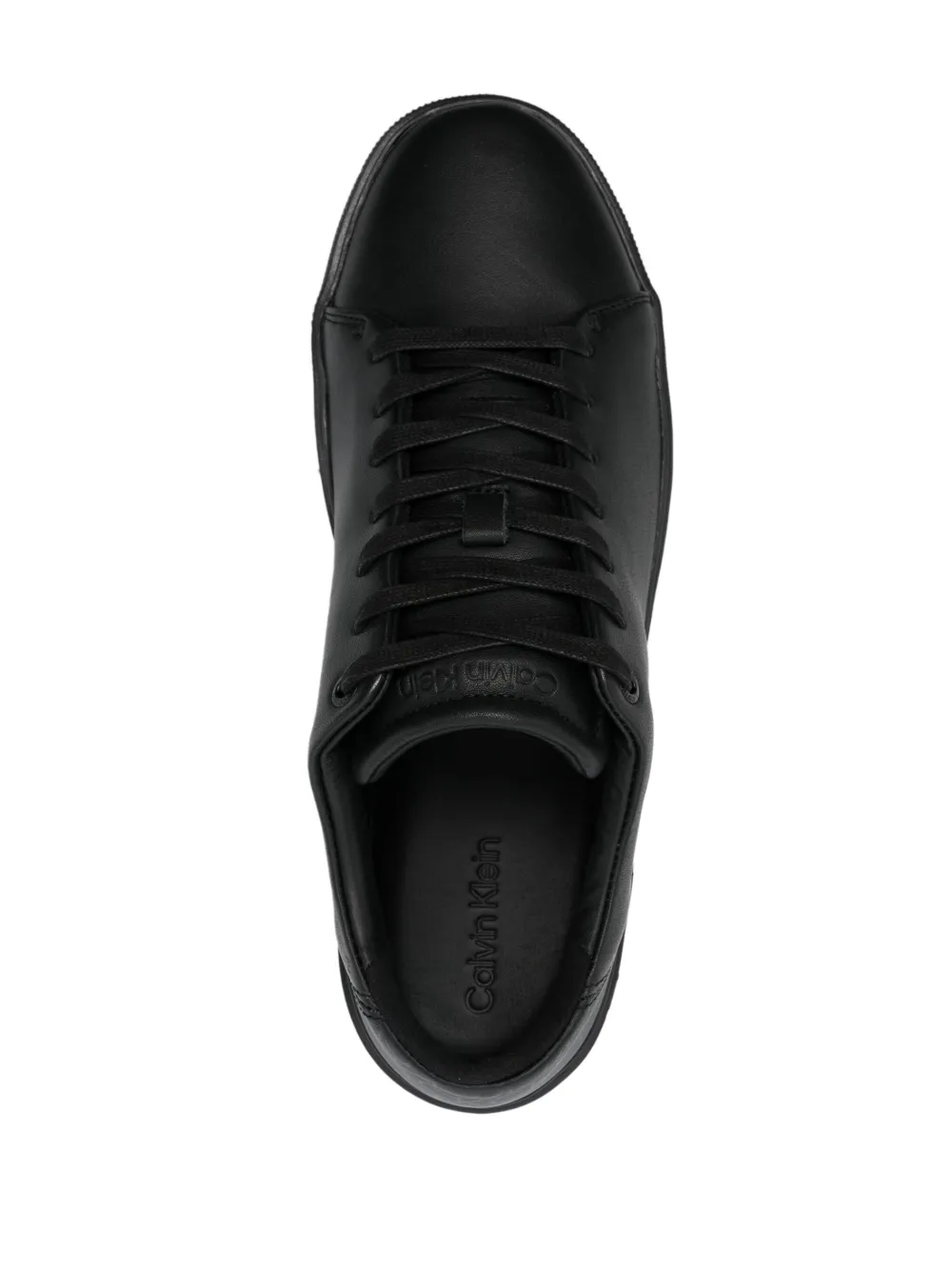 Shop Calvin Klein Monogram-print Low-top Sneakers In Black