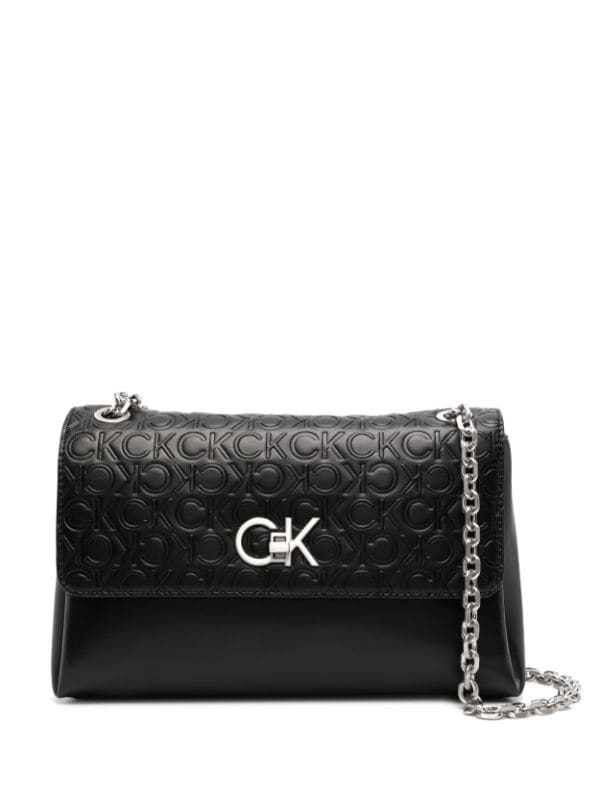 Calvin Klein Leather Convertible Crossbody Bag in Black