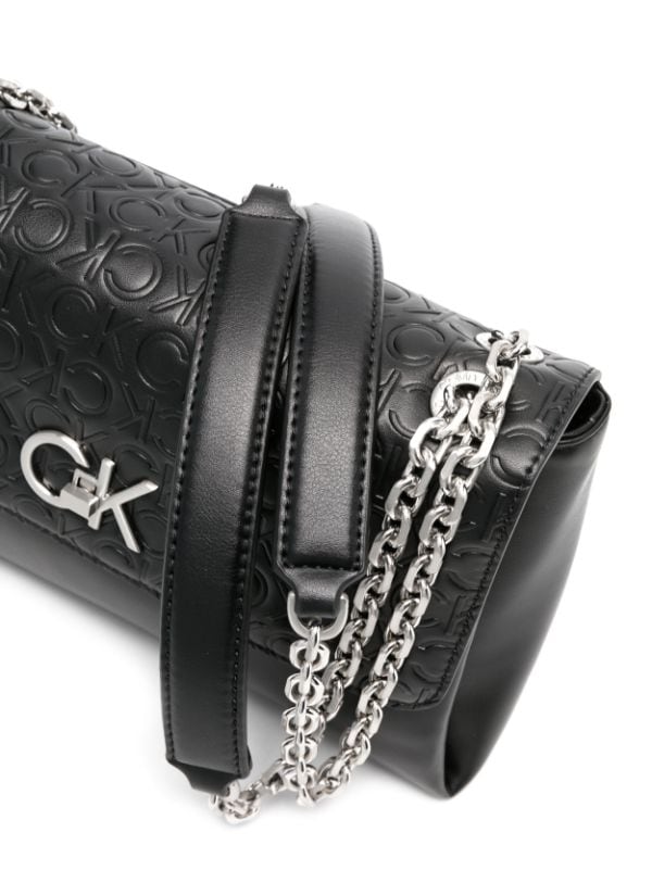 Calvin Klein Women's RE-Lock Shoulder Bag W/Flap, Ck Black, One Size:  : Fashion