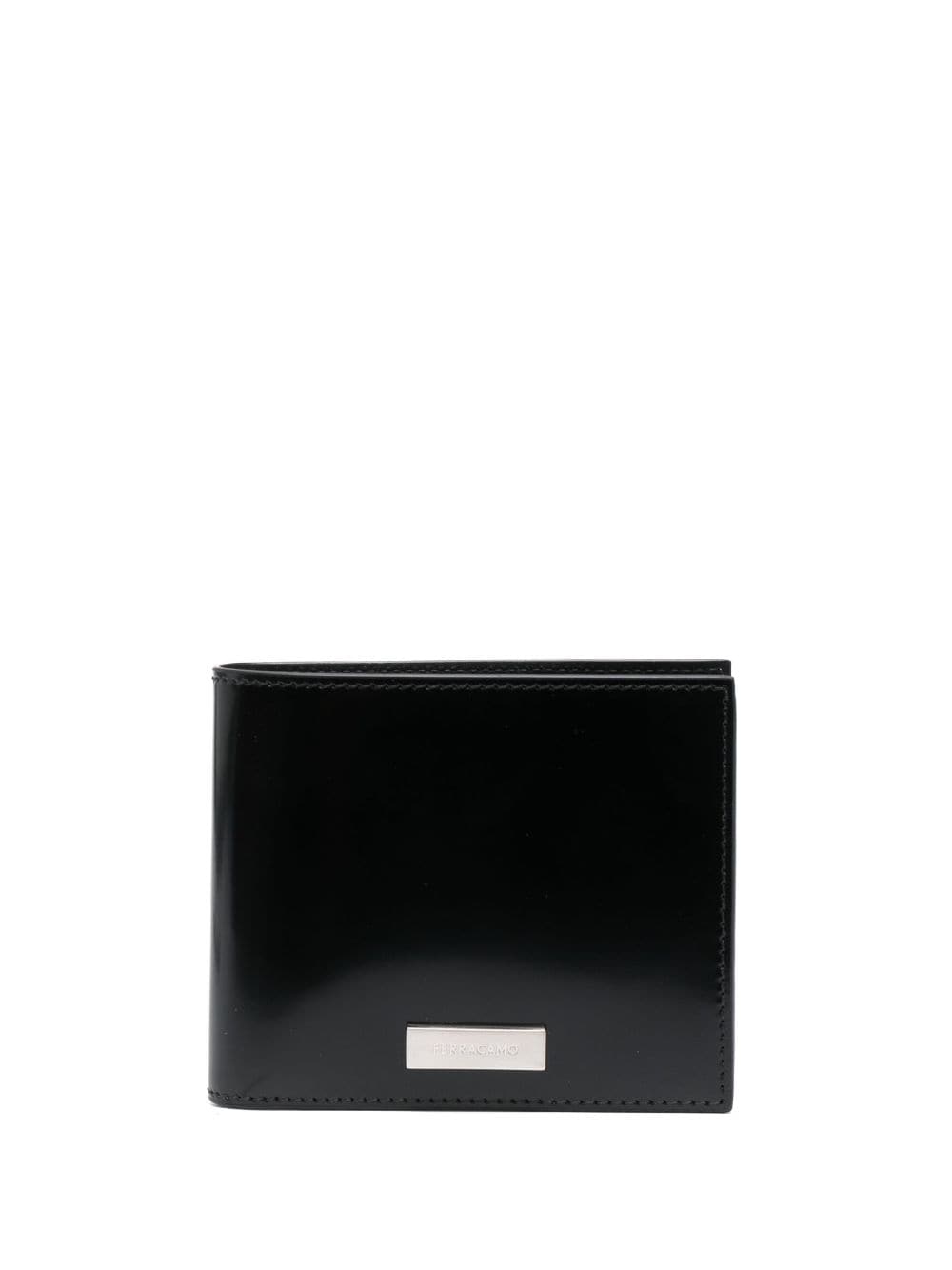 Ferragamo Logo-plaque Leather Wallet In Black