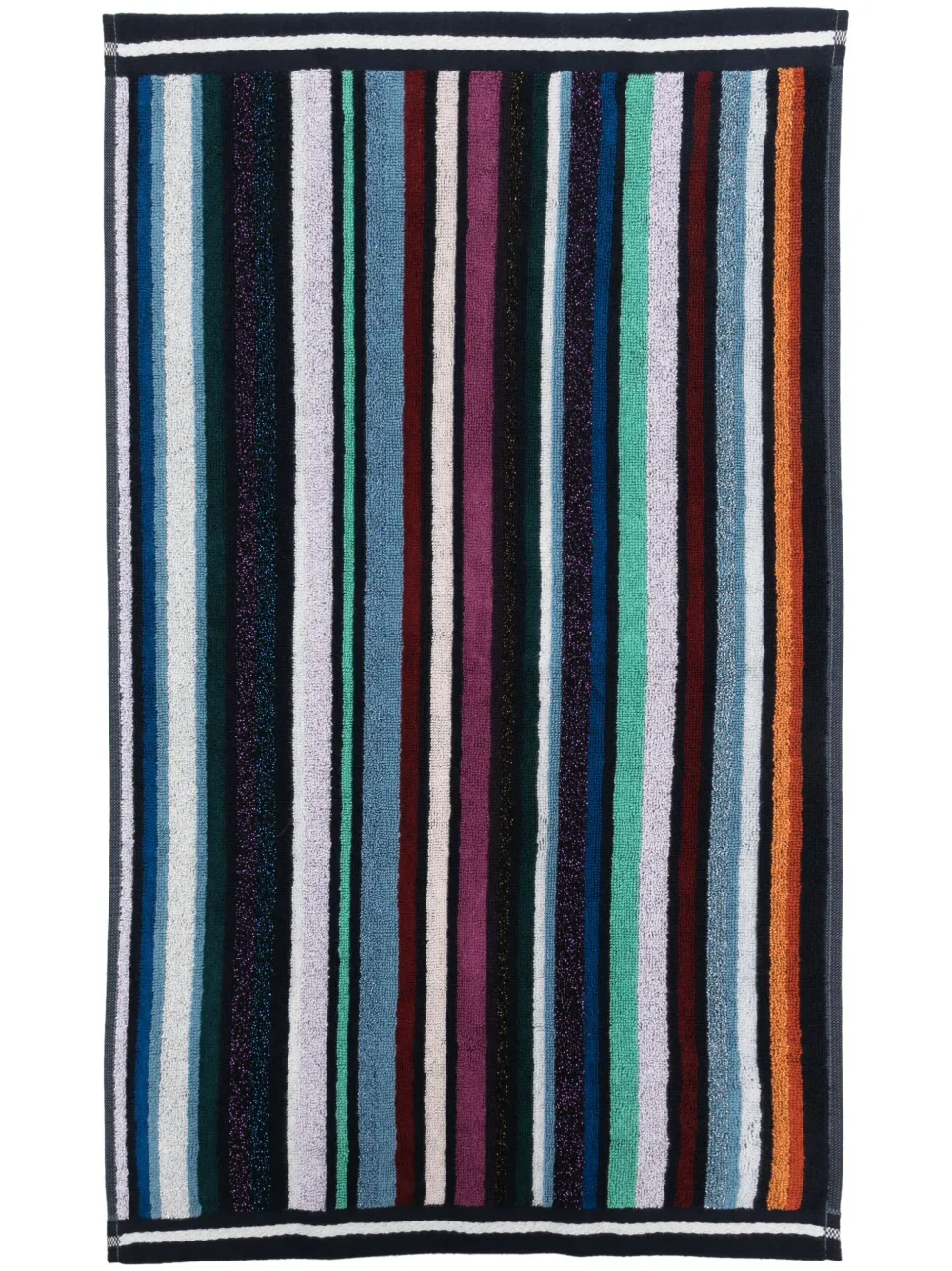 Shop Missoni Striped Cotton-blend Bath Towel In Black