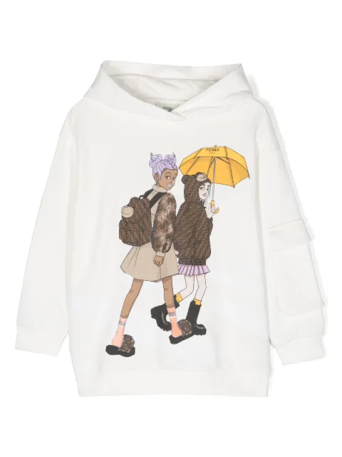 Fendi Kids graphic-print cotton hoodie
