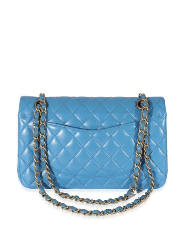 CHANEL Classic Flap Medium Leather Shoulder Bag Blue