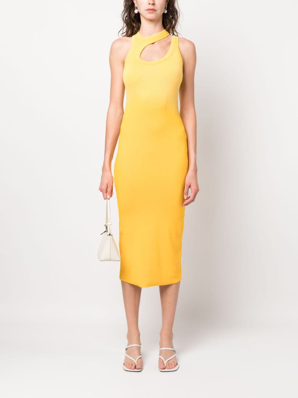 Shop Cotton Citizen Verona Cut-out Midi Dress In Yellow