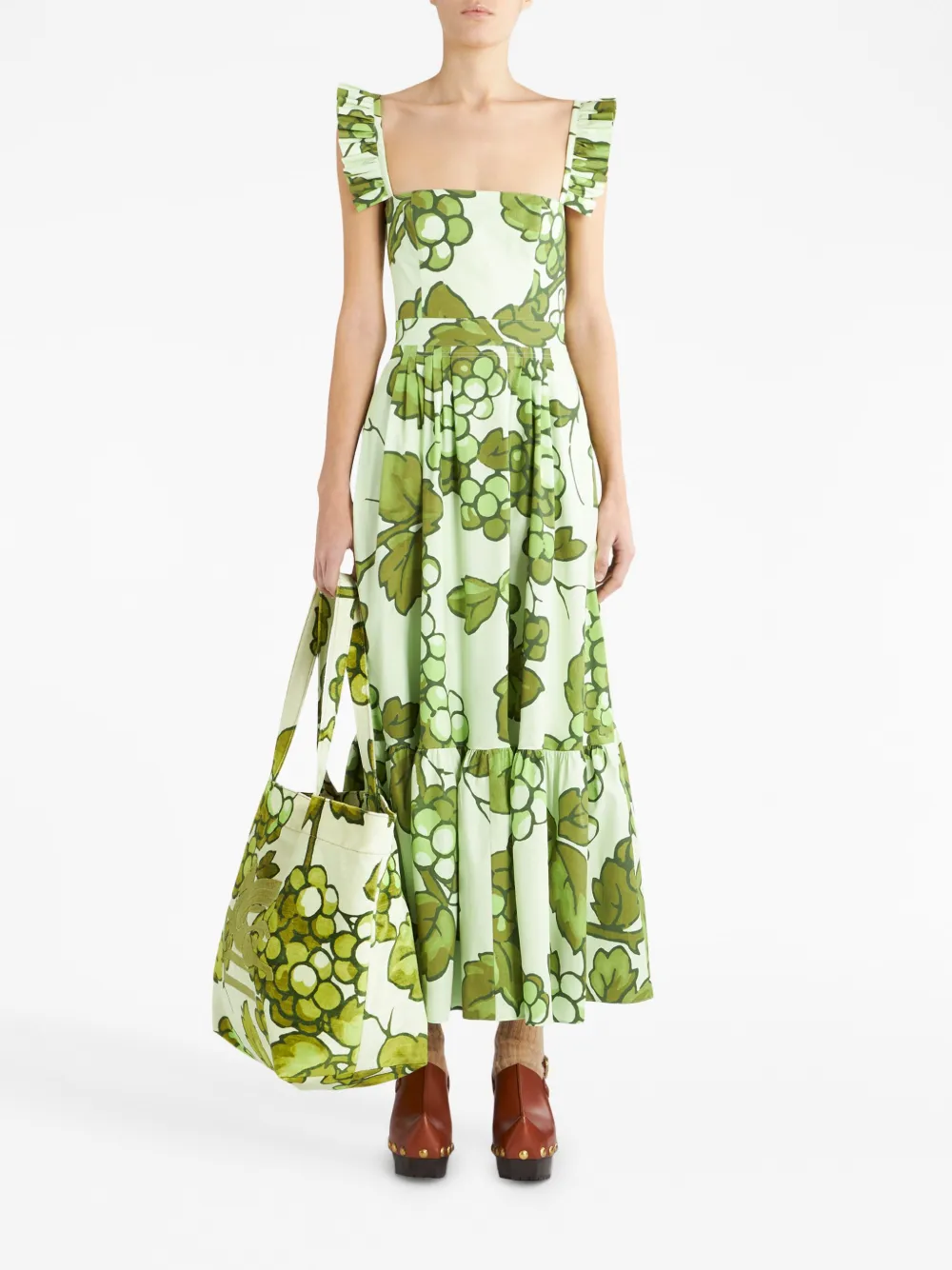 ETRO Maxi-jurk met ruches - Groen