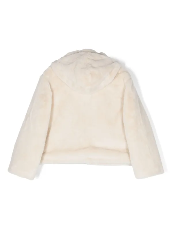 Moschino Kids Hooded faux fur Jacket White FARFETCH CA