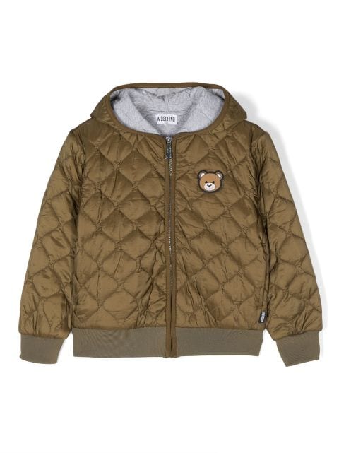 Moschino Kids Teddy Bear-patch quilted jacket