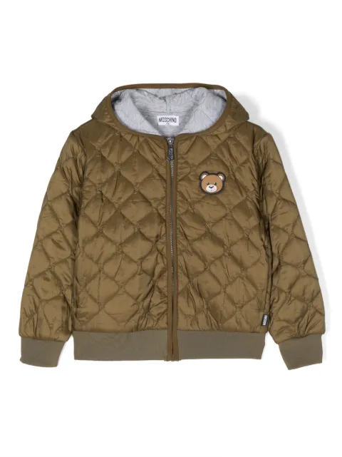 Moschino Kids Teddy Bear-patch quilted jacket