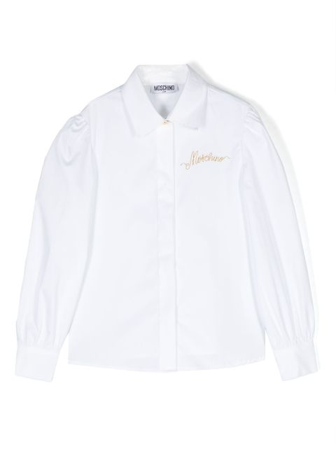 Moschino Kids logo-embroidered shirt