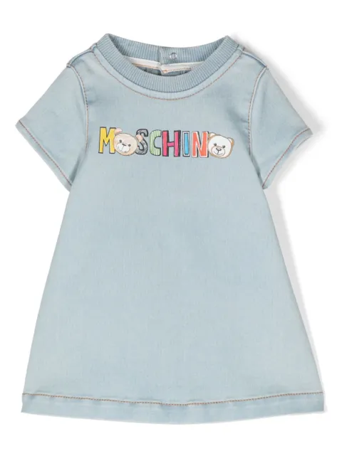 Moschino Kids logo-print denim dress