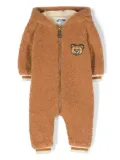 Moschino Kids faux-shearling pop-up ears pajama - Brown