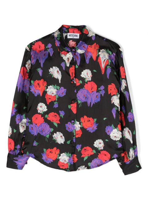 Moschino Kids Peter Pan-collar floral-print blouse