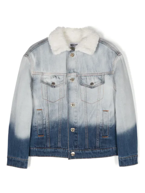 Moschino Kids logo-embroidered denim jacket