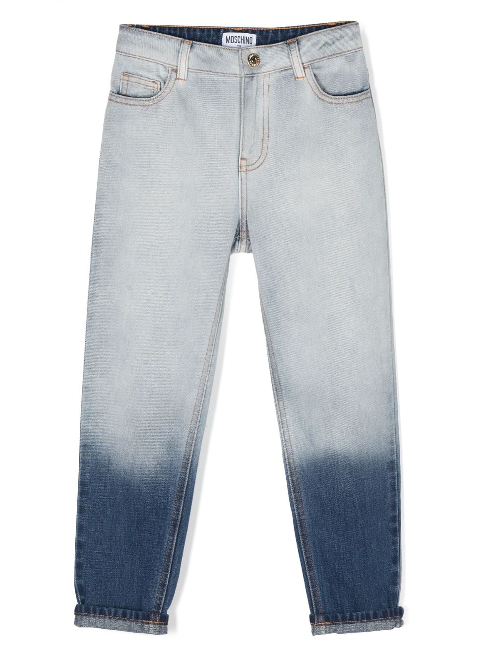 Moschino Kids two-tone tapered jeans - Blue