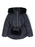 Lapin House removable-pouch belted padded jacket - Blue