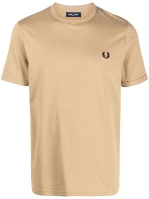 Camiseta Fred Perry blanca franja logo hombre-y