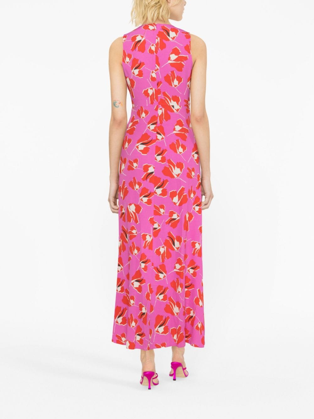 Shop Diane Von Furstenberg Ace Floral-print Maxi Dress In Pink