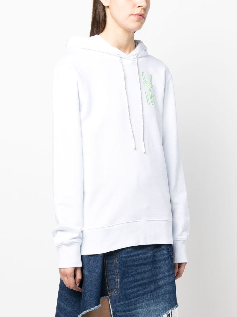 Shop Drhope Logo-embroidered Cotton Hoodie In White