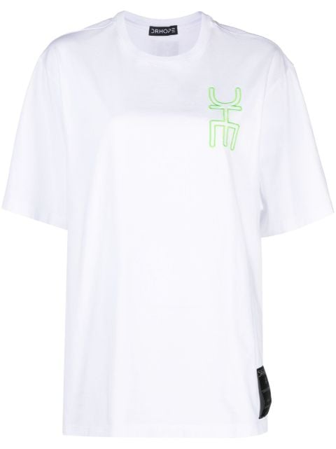 DRHOPE logo-embroidered cotton T-shirt