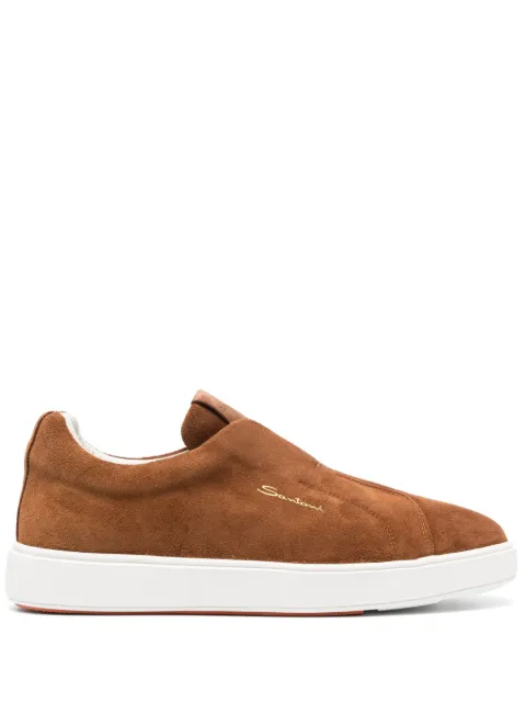 Santoni tenis slip-on de gamuza