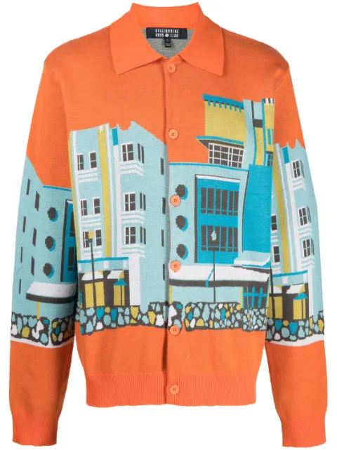 Billionaire Boys Club - graphic-print polo-collar cardigan