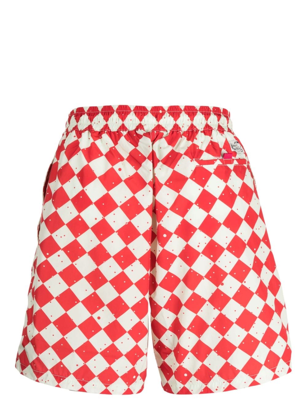 Shop Billionaire Boys Club Check-print Drawstring Swim Shorts In Red