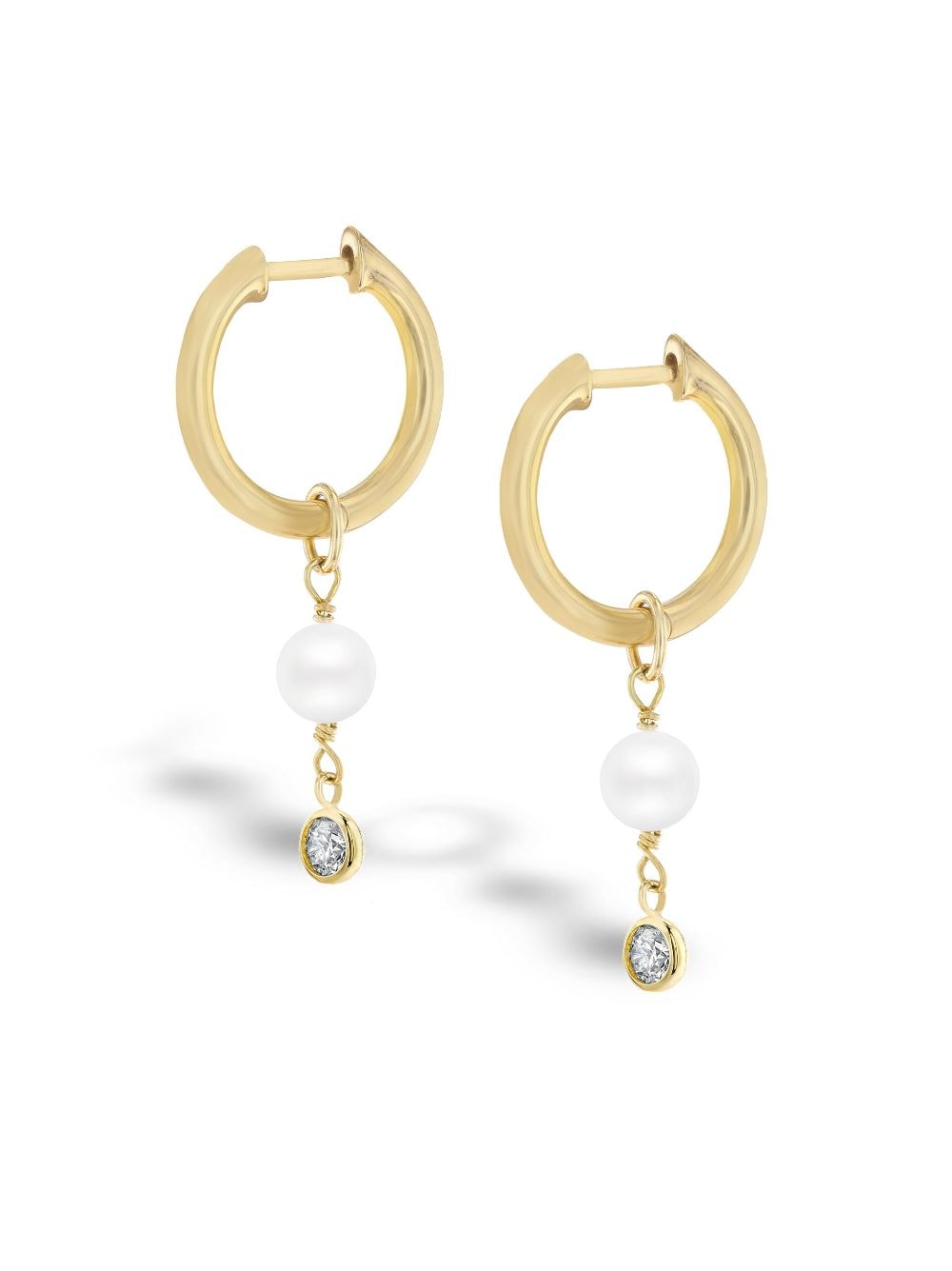 Pragnell 18kt yellow gold Sundance diamond and pearl earrings - Goud