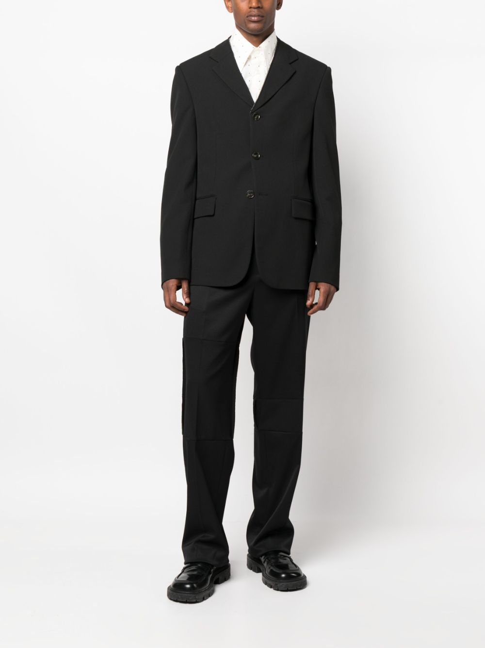 Shop Mm6 Maison Margiela Contrasting-stitch Detail Suit Jacket In Black