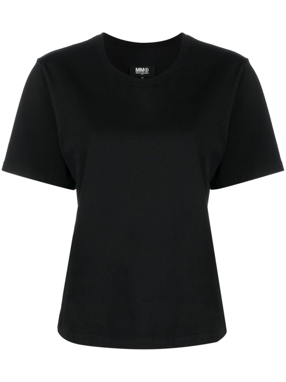 Mm6 Maison Margiela Short-sleeved Cotton T-shirt In Black