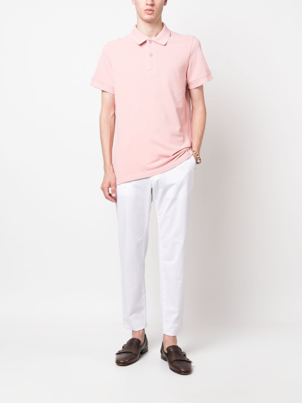 TOM FORD short-sleeved cotton polo shirt - Roze