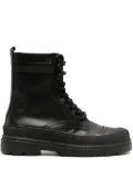 Calvin Klein logo-debossed leather ankle boots - Black