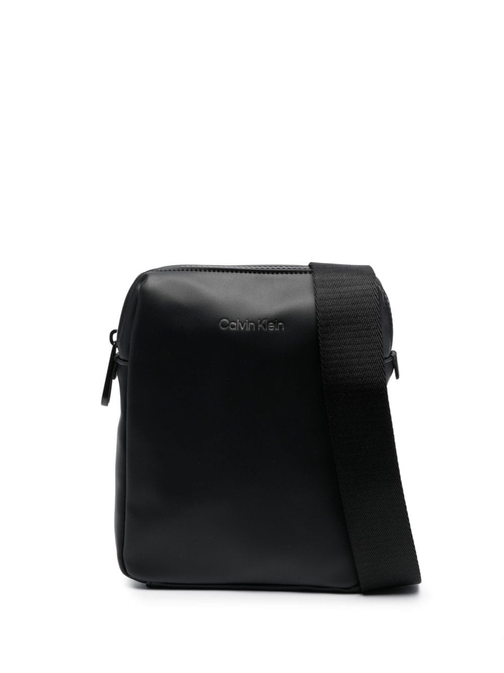 Calvin Klein Logo-stamp Messenger Bag In Black