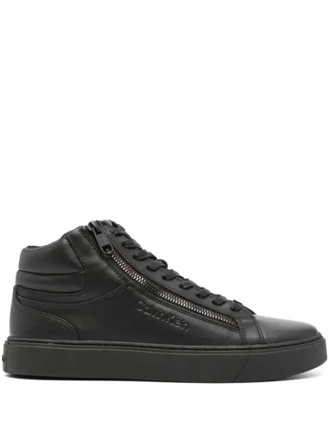 Calvin Klein logo-debossed leather sneakers